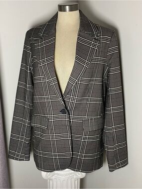 French Connection Neutral Gray Single-Breasted Blazer